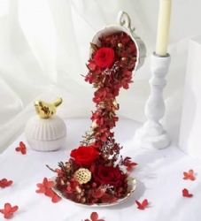 Ins Nordic style cup dish, eternal flower DIY material package, dried flower vase decoration, living room creative floating cup